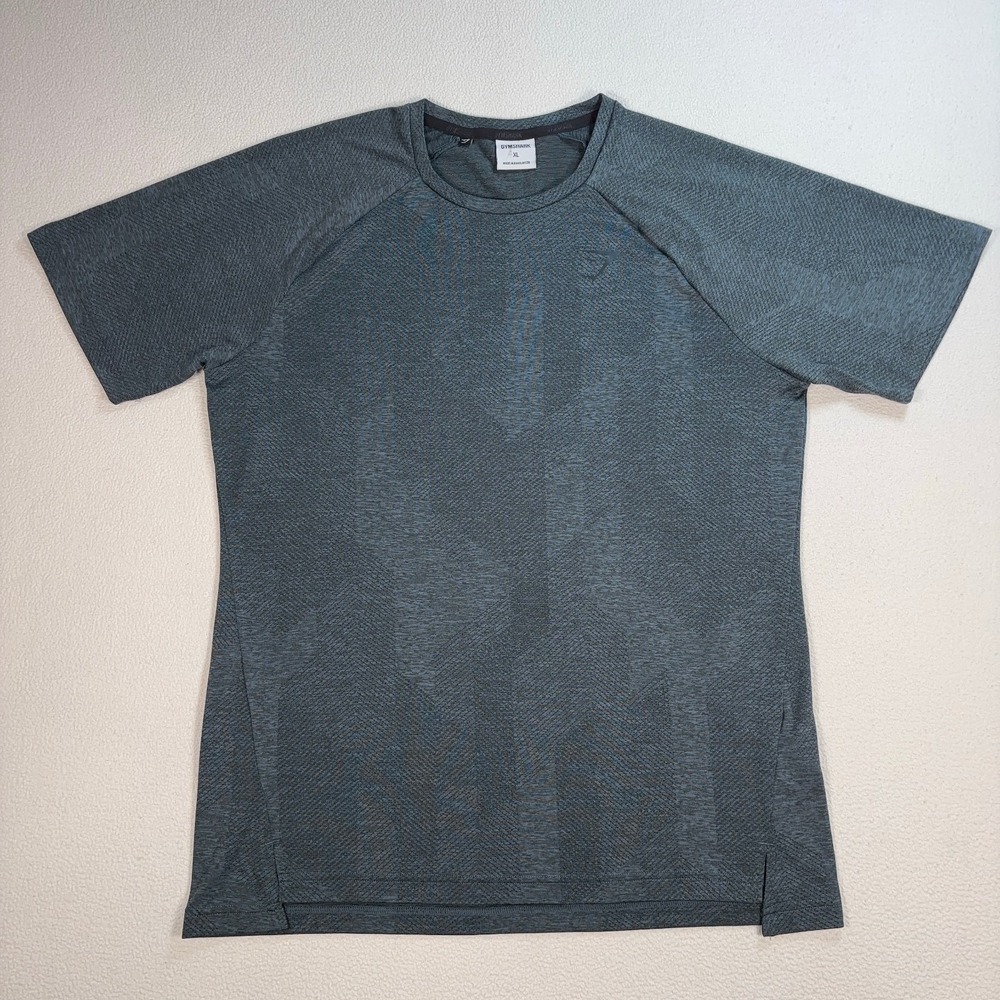 Gymshark Apex Seamless T-Shirt Men's XL Blue Gray Stretch Performance Gym A3A7T